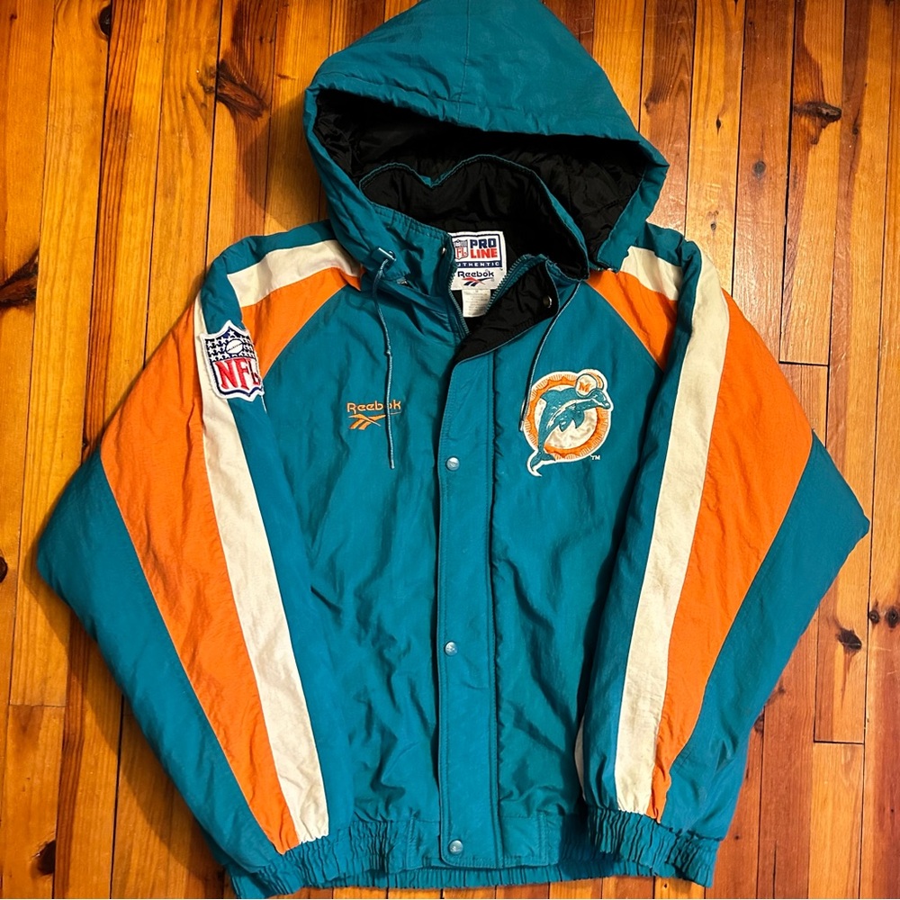 Vintage 90s Miami Dolphins ProLine Jacket Coat